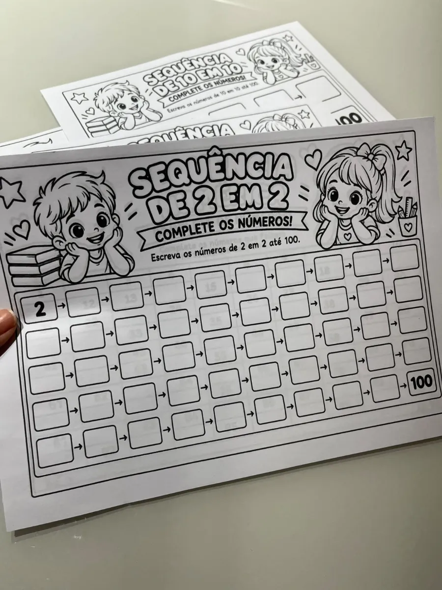Atividades de Matemática-Sequência Numérica até 100 — amostra 3: Seus alunos precisam praticar a sequência numérica de…