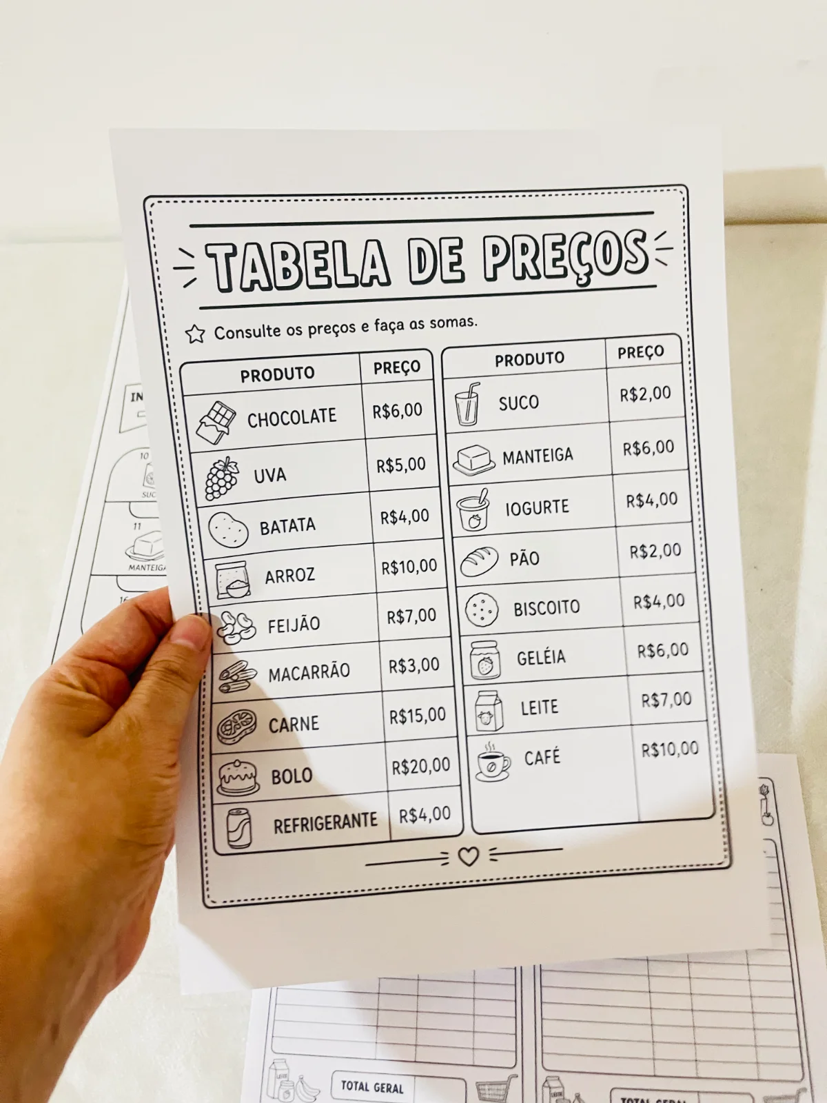 Atividades de Matemática Vamos as compras — amostra 7: APRENDER BRINCANDO FICA MUITO MAIS DIVERTIDO
