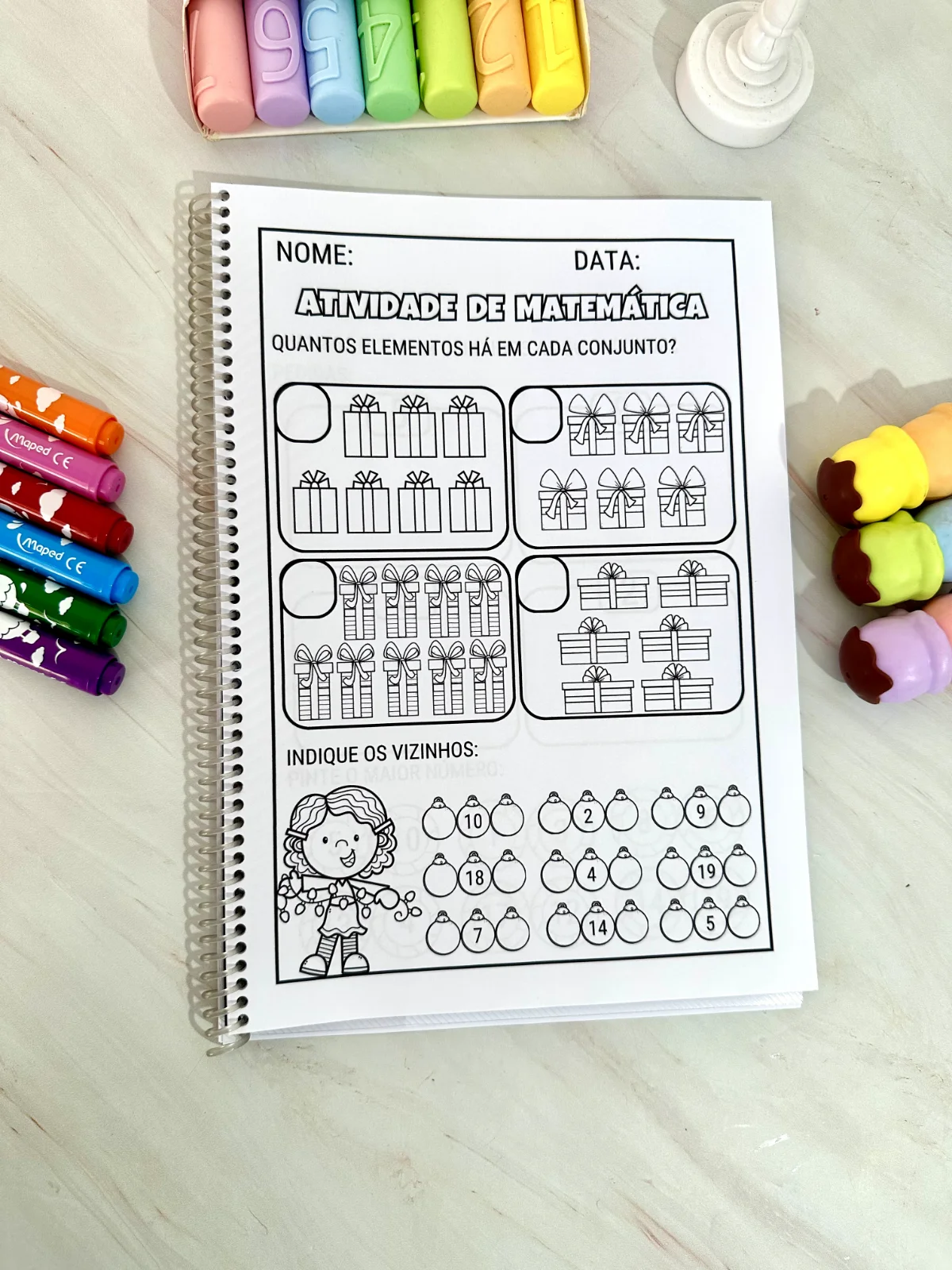 ATIVIDADES DE NATAL – APRENDIZAGEM COM CLIMA NATALINO! — amostra 7: A apostila reúne atividades de Matemática e…