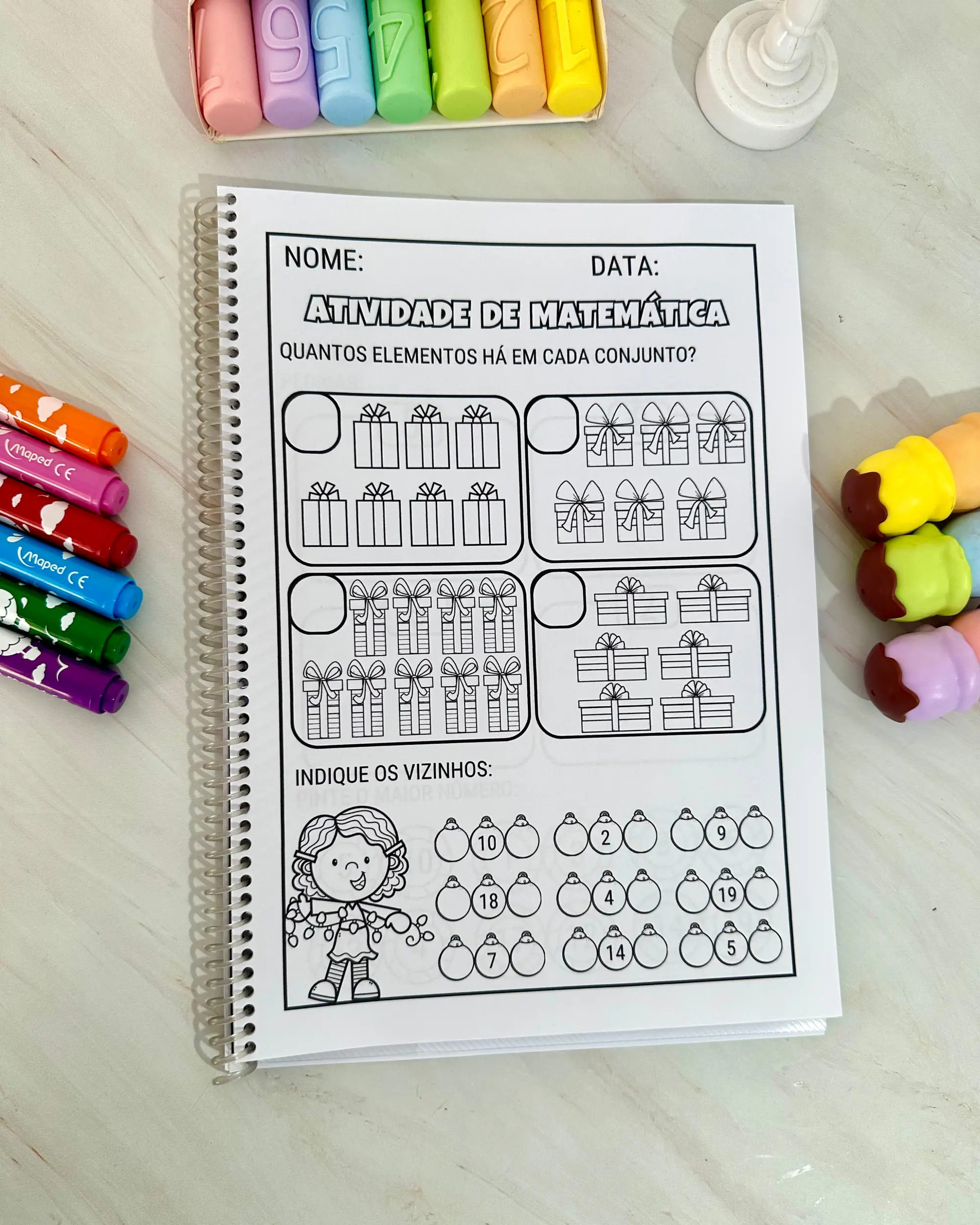 Atividades de Natal para Educação Infantil – 17 Páginas — amostra 6: Apostila de Natal com 17 páginas de atividades de…