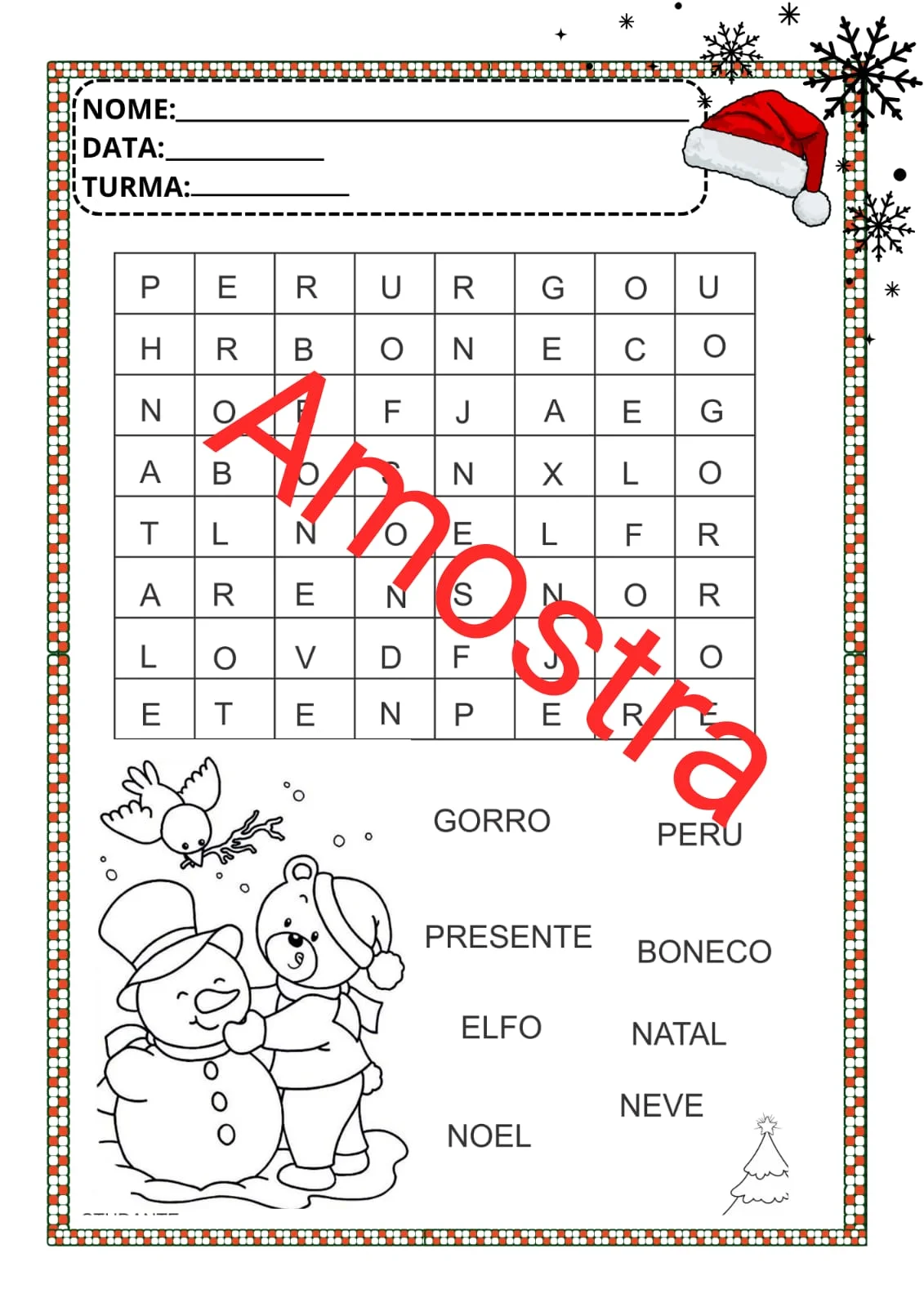 🎄🎅 ATIVIDADES DE NATAL PARA IMPRIMIR – INFANTIL E ANOS INICIAIS🎁✨ — amostra 2: Com as Atividades de Natal, as crianças…
