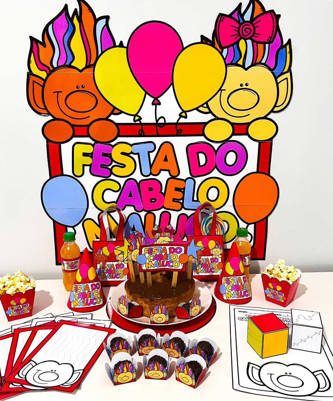 Atividades de penteados criativos para imprimir — Educação Infantil — amostra 3: O que está incluído no PDF