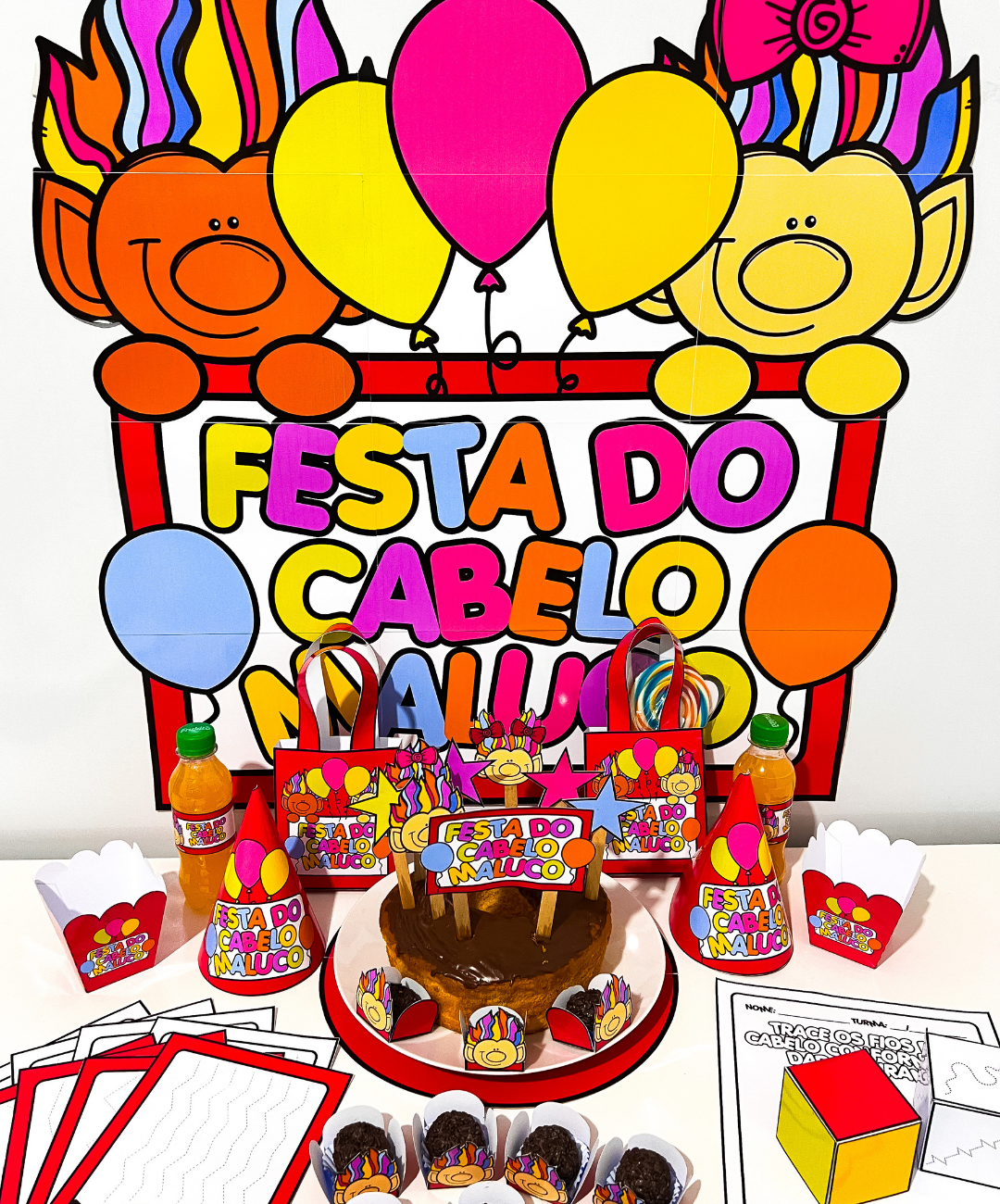 Atividades de penteados criativos para imprimir — Educação Infantil — amostra 5: Prepare o dia do cabelo maluco com…