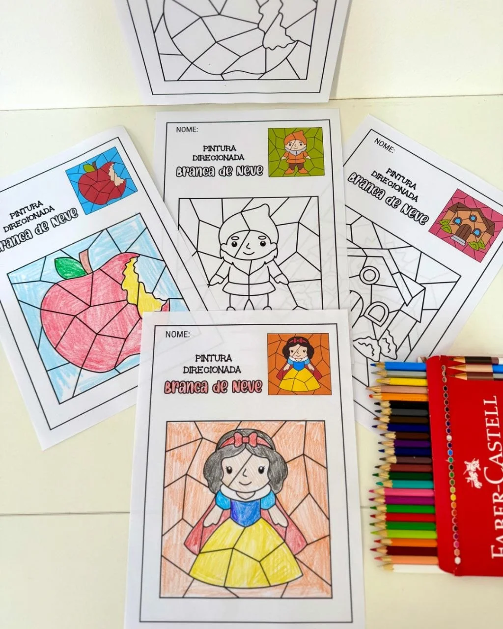 Atividades de Pintura Direcionada – Branca de Neve — amostra 5: Para trabalhar diversas habilidades com turmas da Educação…