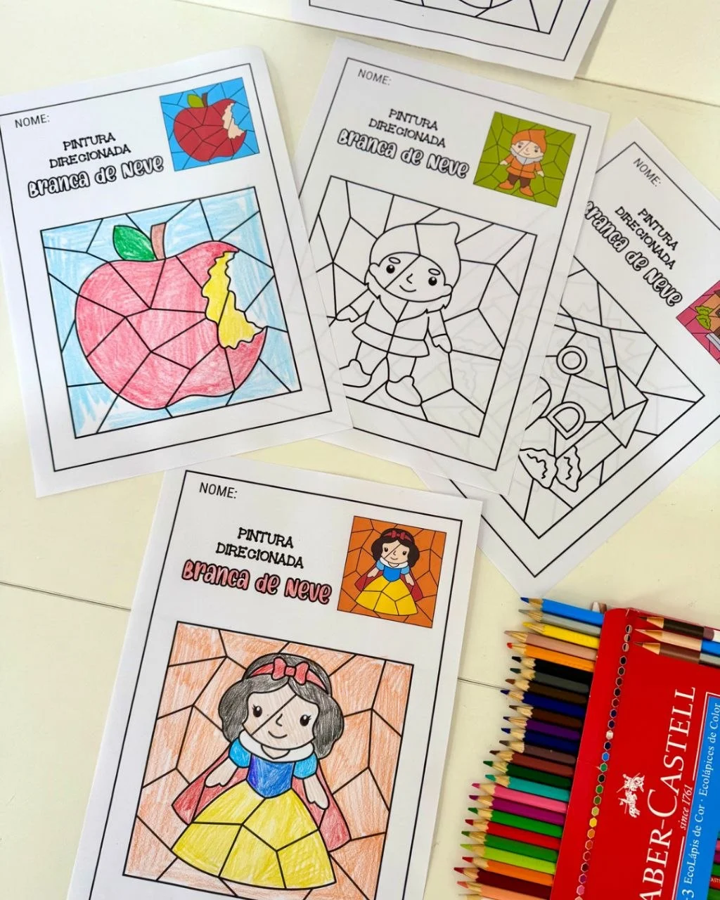 Atividades de Pintura Direcionada – Branca de Neve — amostra 6: Para trabalhar diversas habilidades com turmas da Educação…