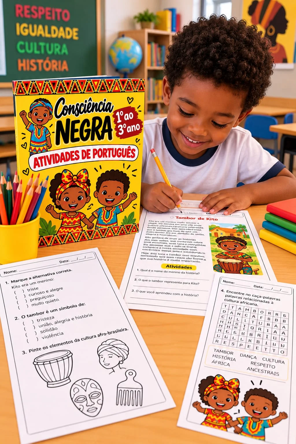 Atividades de Português Consciência Negra – 1º ao 3º Ano para imprimir — amostra 1: Atividades de Português sobre…