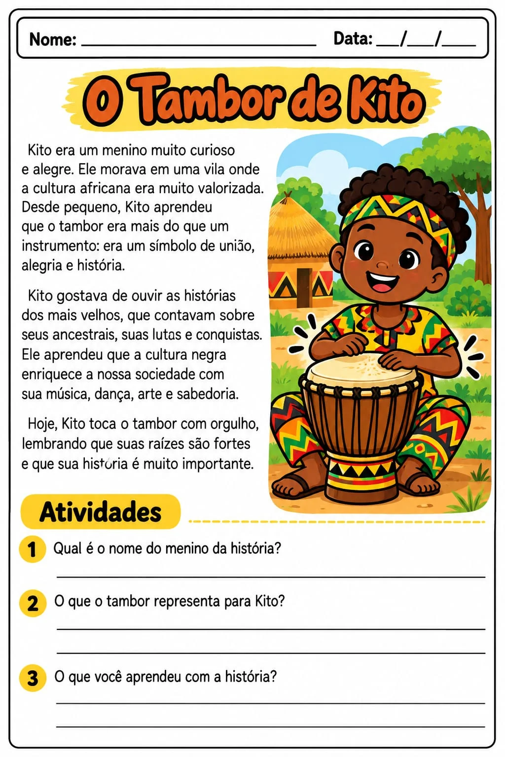 Atividades de Português Consciência Negra – 1º ao 3º Ano para imprimir — amostra 2: Atividades de Português sobre…