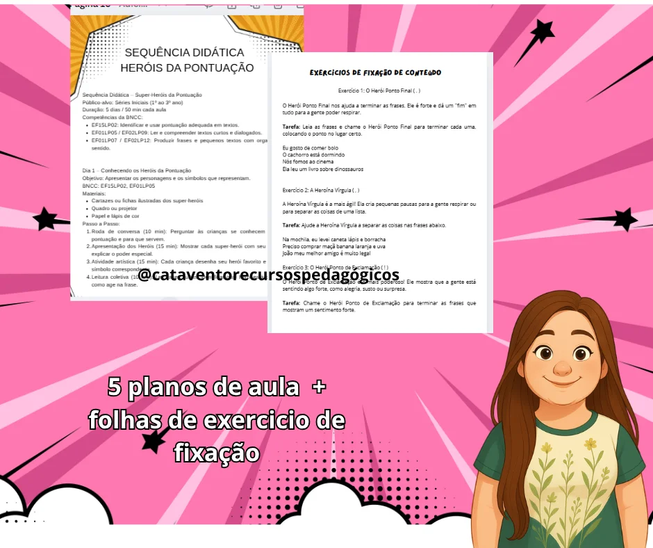 Atividades de português sobre pontuação - jogo heróis da pontuação — amostra 3: Jogo de Cartas + atividades – Heróis da…