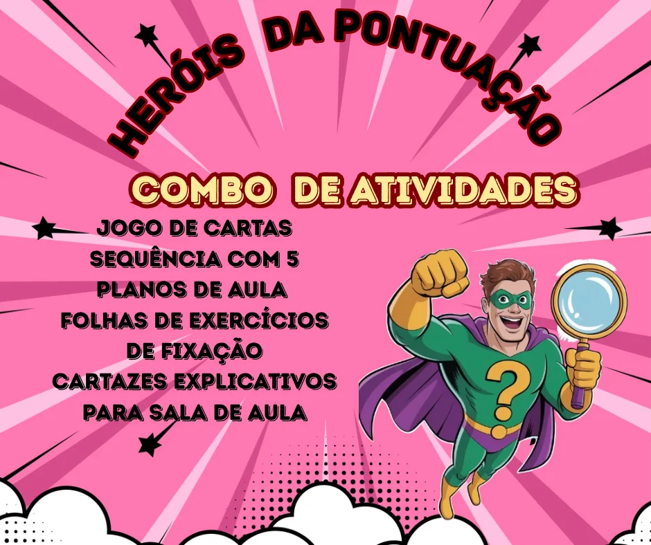 Atividades de português sobre pontuação - jogo heróis da pontuação — Alfabetização para 1º ano: Jogo de Cartas + atividades…