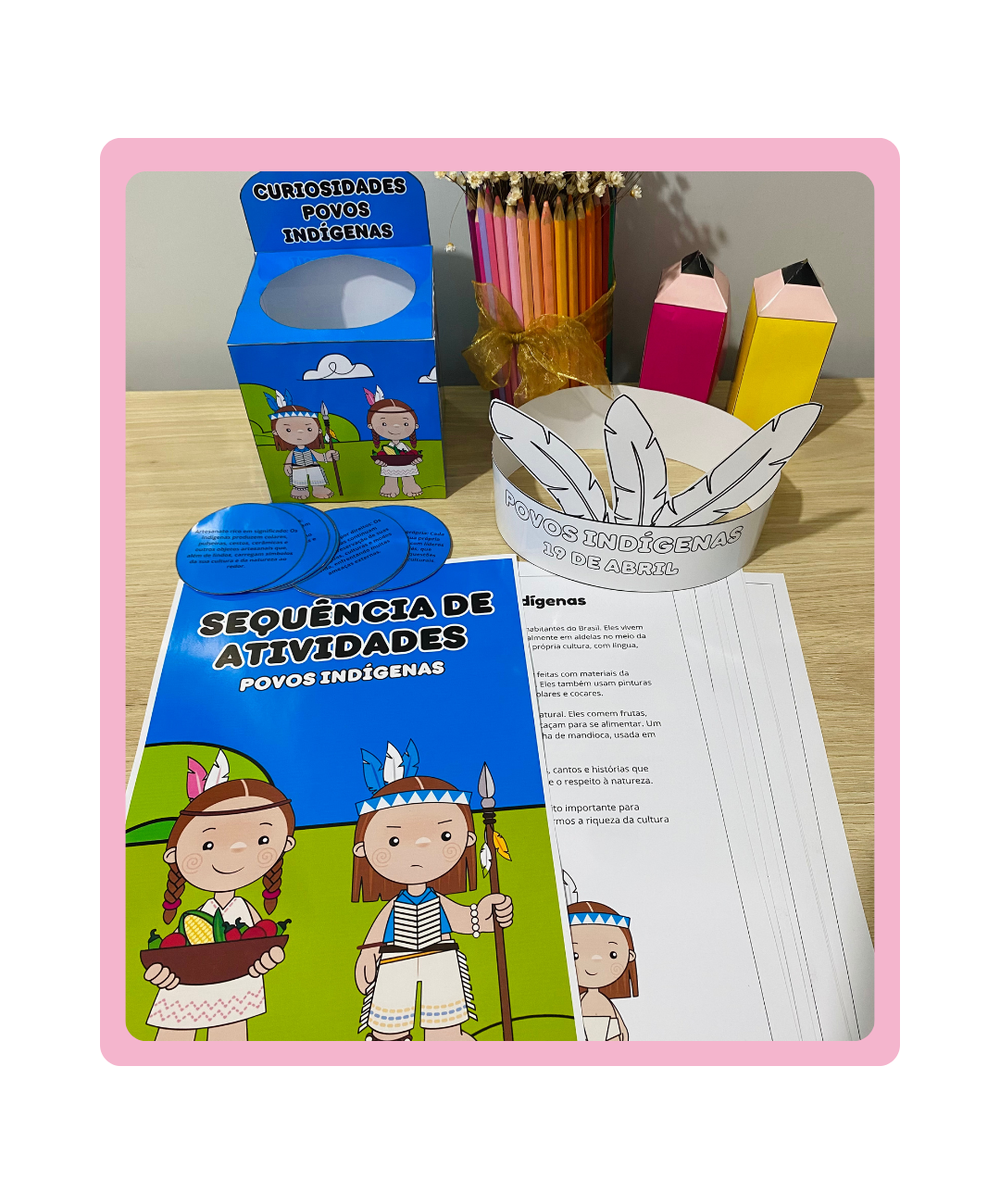 Atividades de povos indígenas para imprimir – Infantil e Anos Iniciais — capa do material