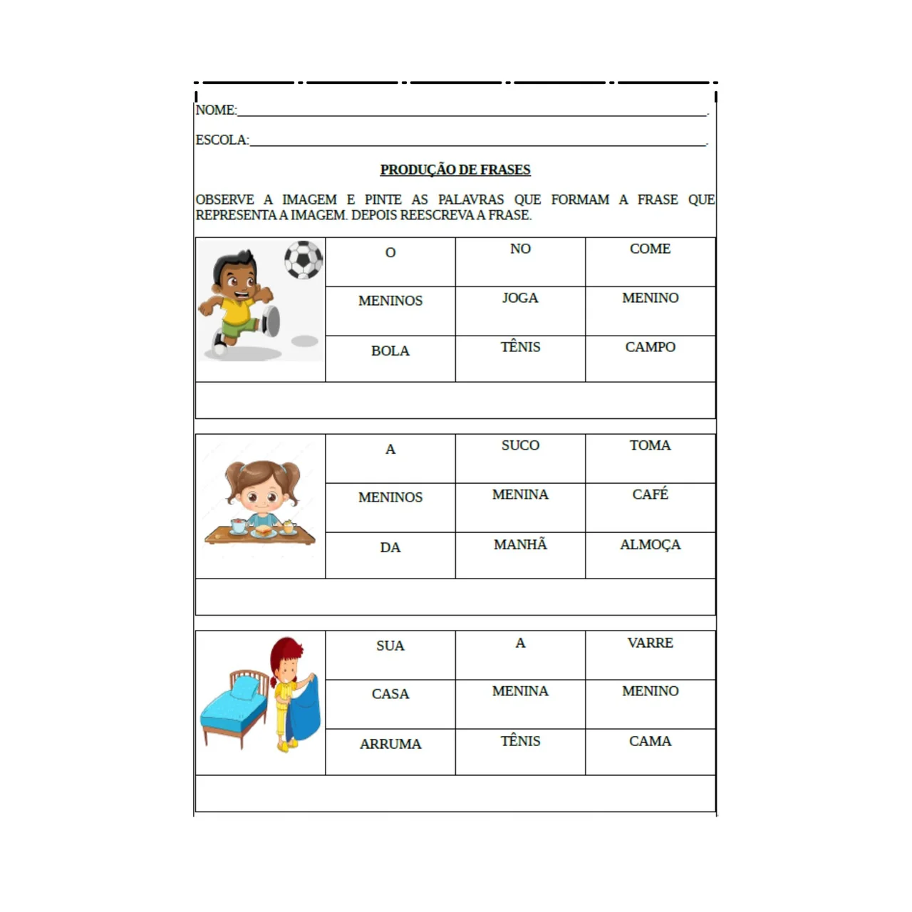 ATIVIDADES DE PRODUÇÃO TEXTUAL (PARA O ALUNO EVOLUIR) — amostra 1: ✏️ PRODUÇÃO DE TEXTO – DO SIMPLES AO MAIS AUTÔNOMO - 19…