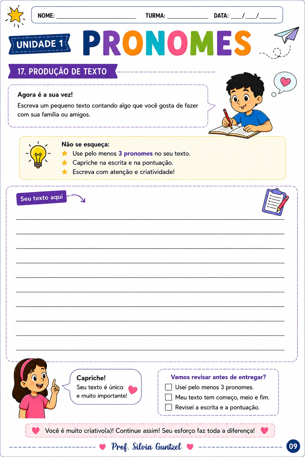 Atividades de Pronomes – Língua Portuguesa 5º Ano — amostra 1: Atividades de Pronomes – Língua Portuguesa