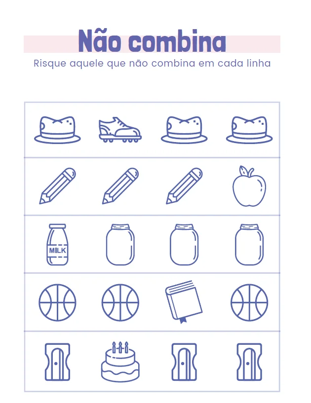 ATIVIDADES DE RACIOCÍNIO LÓGICO - ENSINO FUNDAMENTAL — amostra 2: Arquivo em PDF com atividades de percepção visual,…