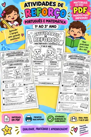 ATIVIDADES DE REFORÇO PARA A AVALIAÇÃO - AVALIA RJ 2º ANO — amostra 1: 📚 5 APOSTILAS COMPLETAS! ✨ HABILIDADES PARA O 2º…