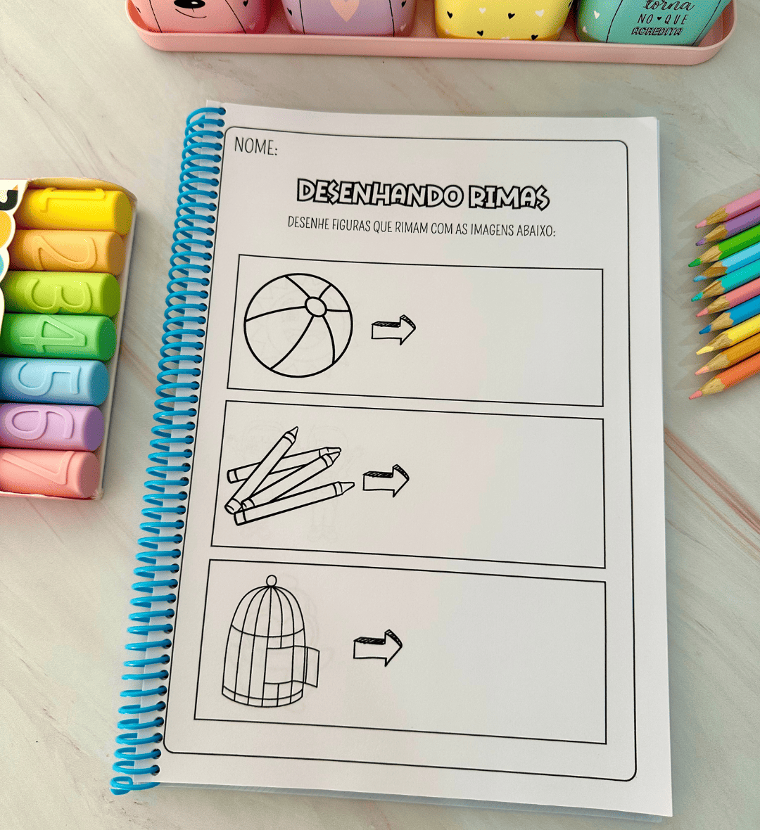 Atividades de Rimas: Apostila em PDF com 85 Páginas — amostra 5: Trabalhe a consciência fonológica com uma apostila de 85…