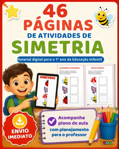Atividades de simetria para imprimir – Complete o desenho — capa do material
