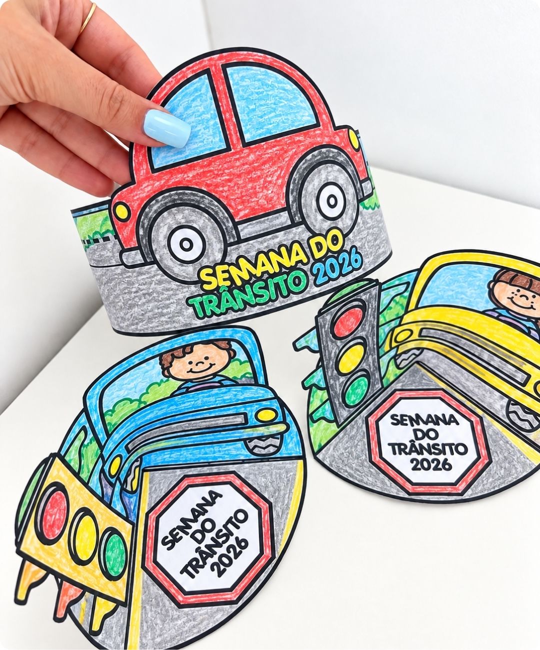 Atividades de trânsito para imprimir: infantil e anos iniciais — amostra 3: Quais peças estão no PDF
