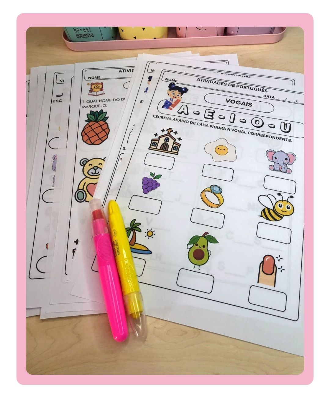 Atividades de vogais para imprimir na Educação Infantil — amostra 1: Do PDF à aplicação em sala
