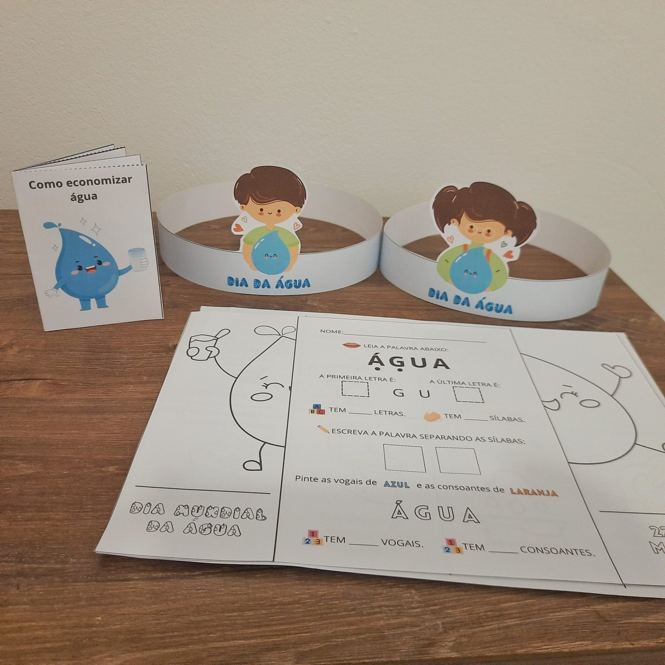 Atividades Dia da Água: livrinho e enfeite para Educação Infantil — amostra 3: Como usar em sala de aula