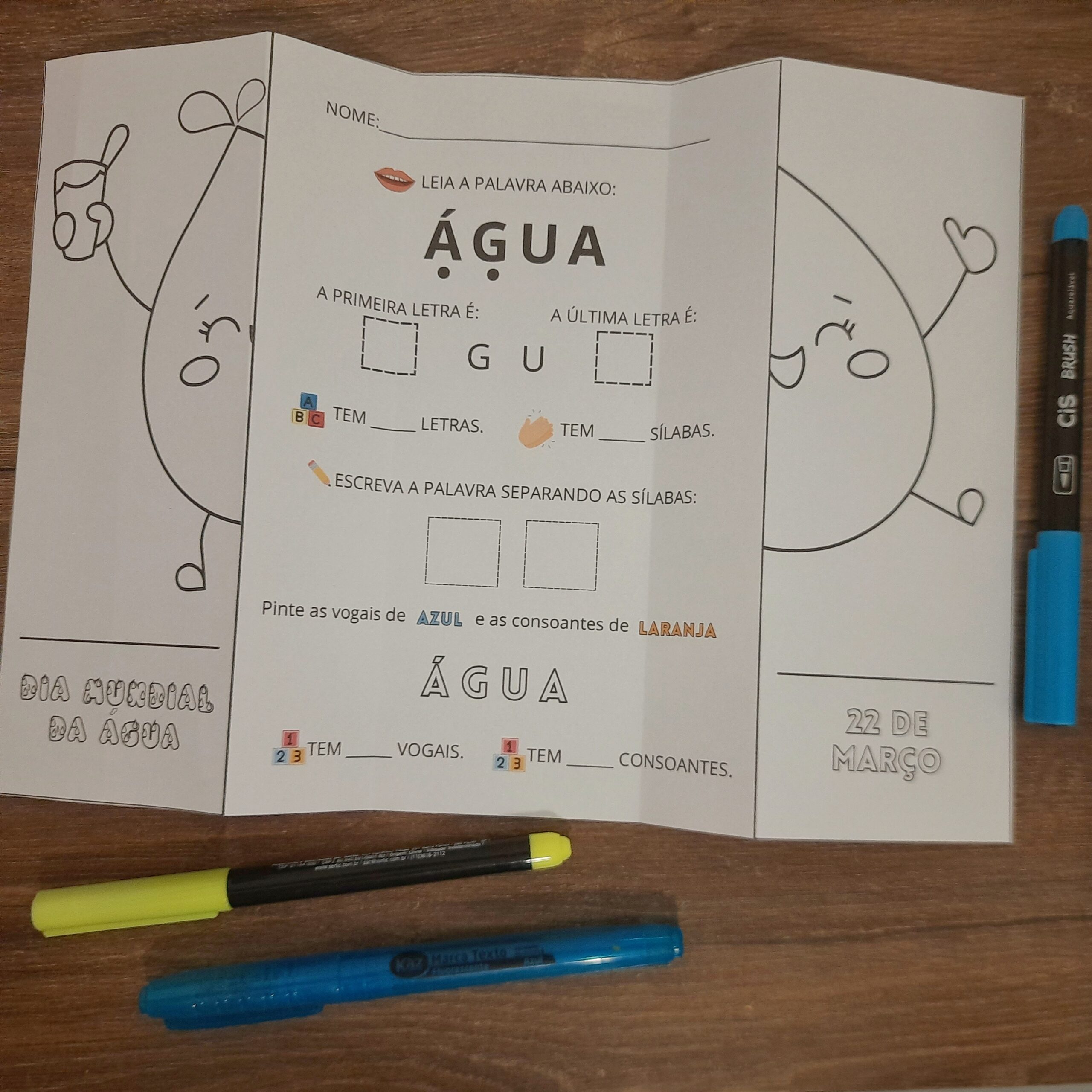 Atividades Dia da Água: livrinho e enfeite para Educação Infantil — amostra 5: Trabalhe o cuidado com a água na Educação…