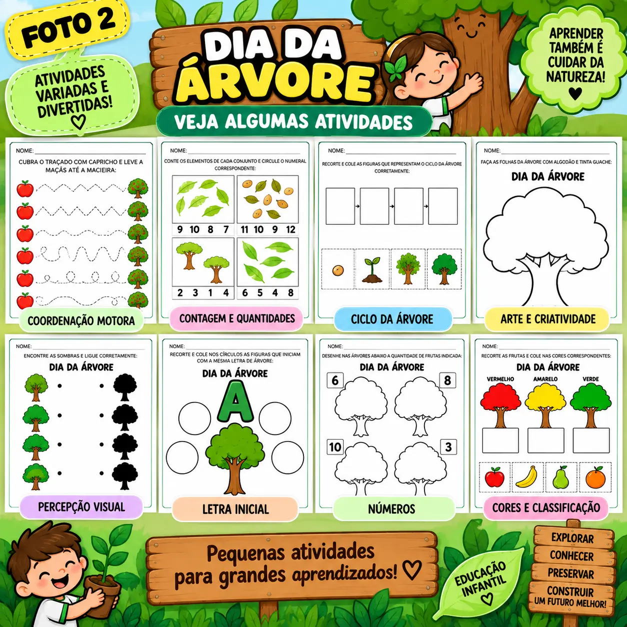 Atividades Dia da Árvore 30 Atividades Lúdicas para Educação Infantil — amostra 1: Atividades Dia da Árvore – Educação…