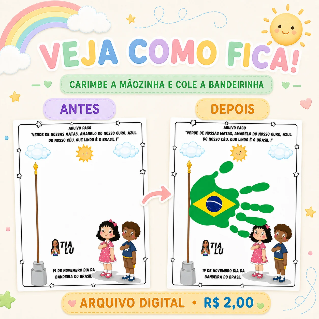 Atividades Dia da Bandeira para Educação Infantil – PDF — amostra 1: Atividades para o Dia da Bandeira