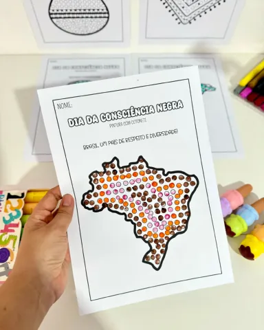 Atividades Dia da Consciência Negra para Educação Infantil — amostra 2: Atividades Dia da Consciência Negra com pintura de…
