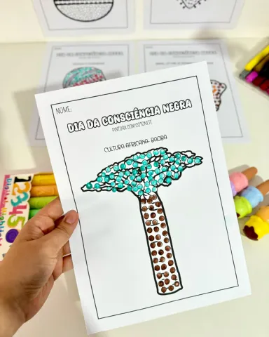 Atividades Dia da Consciência Negra para Educação Infantil — amostra 3: Atividades Dia da Consciência Negra com pintura de…