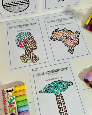 Atividades Dia da Consciência Negra para Educação Infantil — amostra 4: Atividades Dia da Consciência Negra com pintura de…