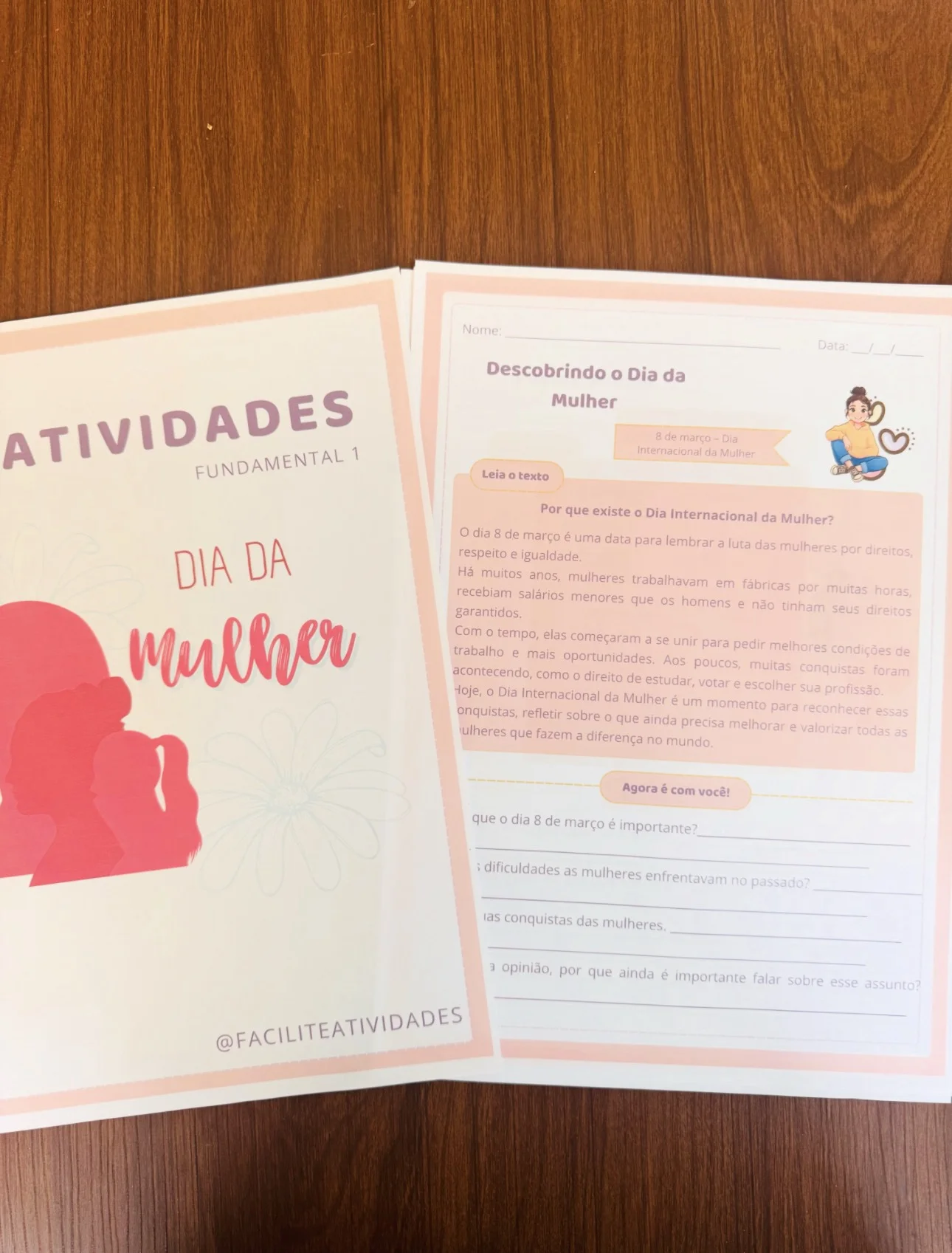 Atividades dia da mulher fundamental 1 — amostra 4: 🌸 Atividades Dia da Mulher – Fundamental 1 🌸 Arquivo pedagógico…