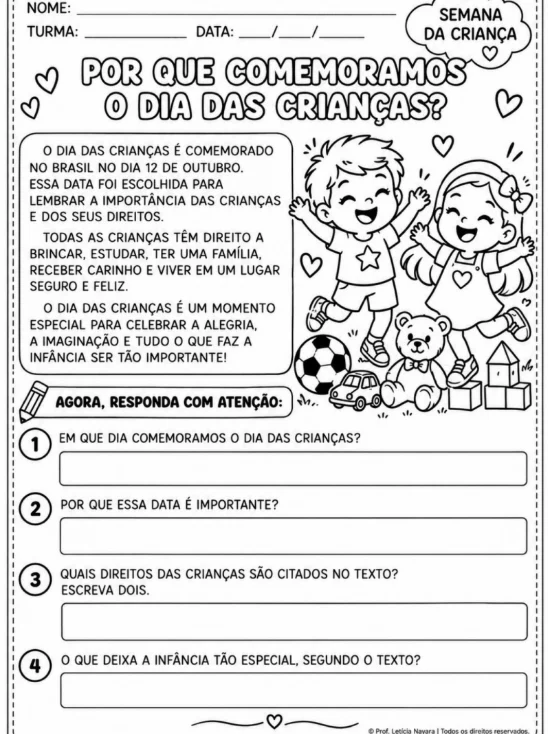 Atividades Dia das crianças - 1° ao 5° ano — amostra 2: 📚 Sobre o material Atividades Dia das crianças - 1° ao 5° ano — amostra 2: 📚 Sobre o material