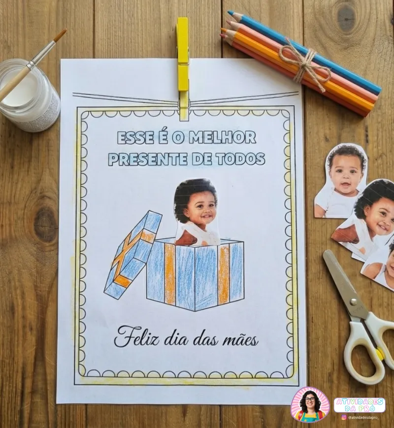 Atividades Dia das Mães: Kit para Colorir na Educação Infantil — amostra 6: Explore o Dia das Mães com 8 atividades para…