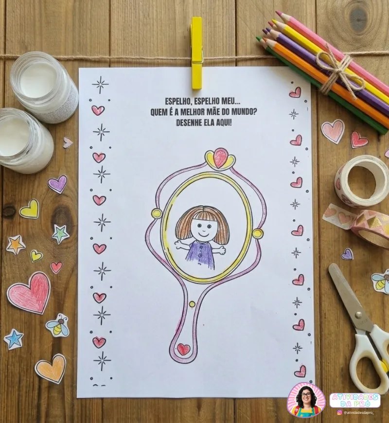 Atividades Dia das Mães: Kit para Colorir na Educação Infantil — amostra 7: Explore o Dia das Mães com 8 atividades para…