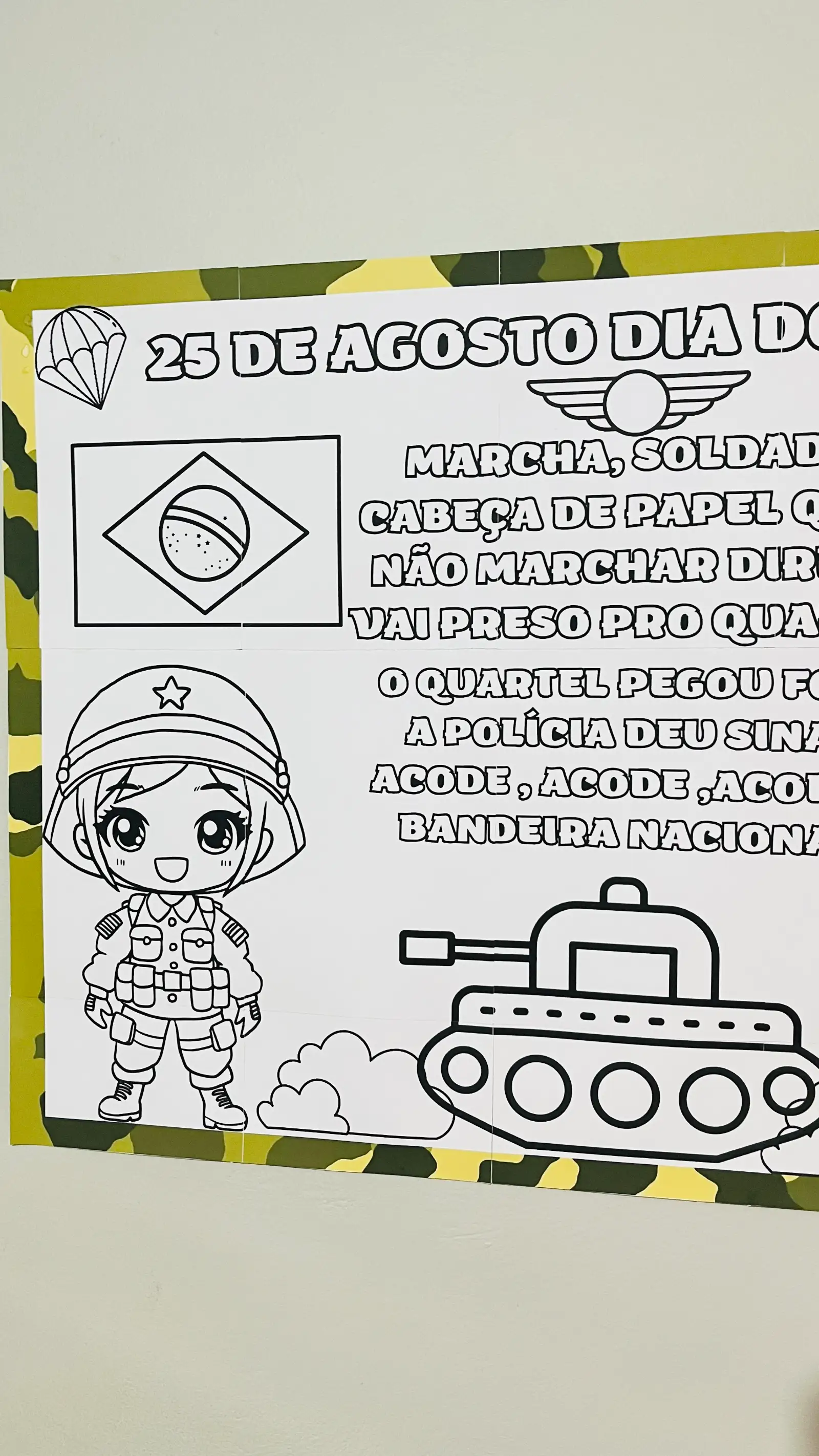 Atividades Dia do Soldado para Colorir – Educação Infantil — amostra 4: Atividades do Dia do Soldado para colorir, com…