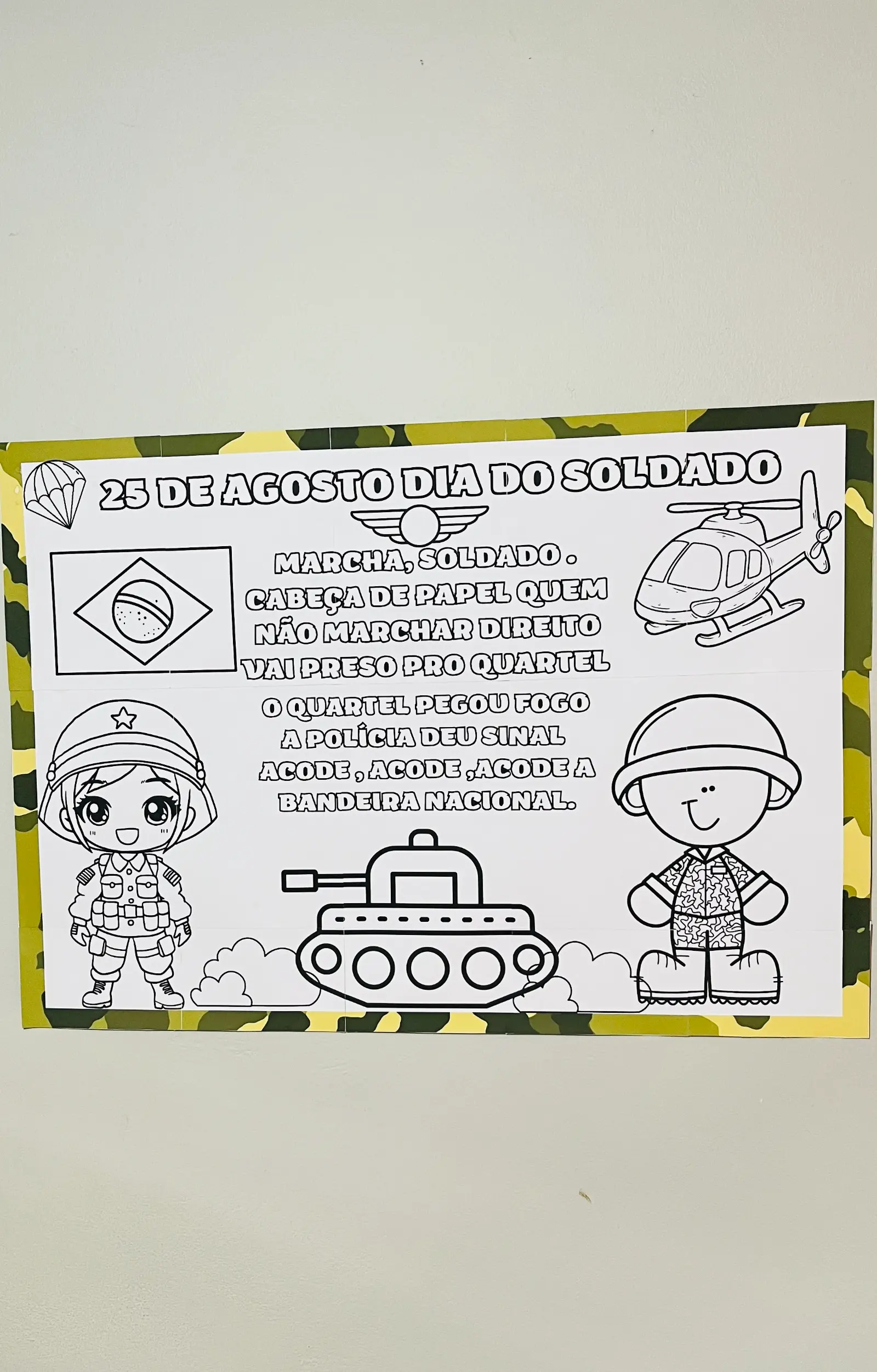 Atividades Dia do Soldado para Colorir – Educação Infantil — amostra 7: Atividades do Dia do Soldado para colorir, com…