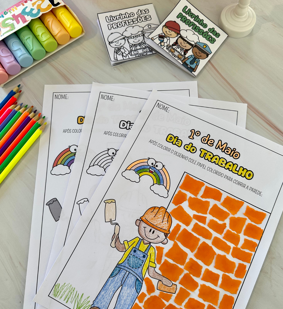 Atividades Dia do Trabalho com Livrinho das Profissões em PDF — amostra 2: O que vem no material