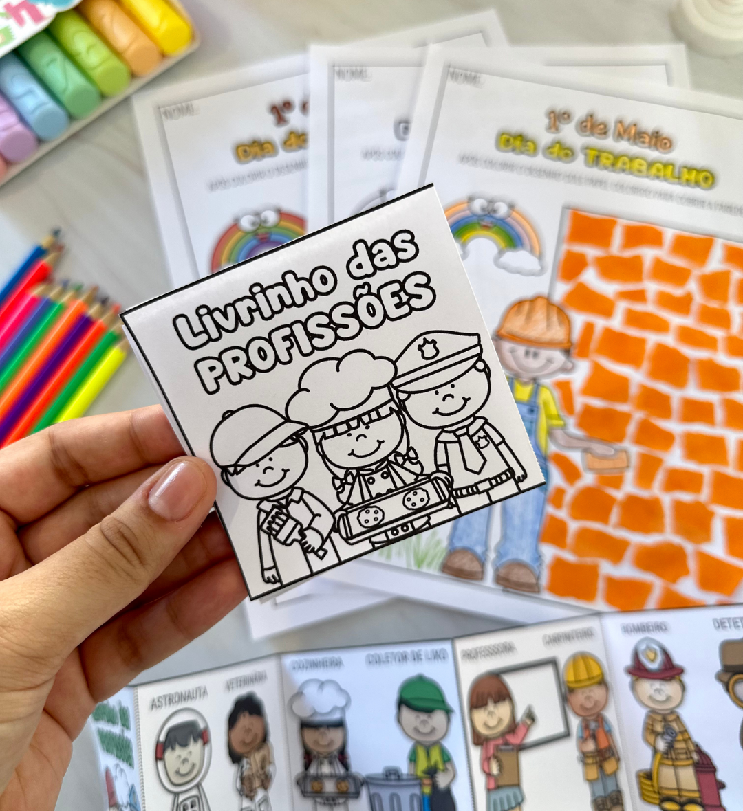 Atividades Dia do Trabalho com Livrinho das Profissões em PDF — amostra 5: Explore as profissões na Educação Infantil com…