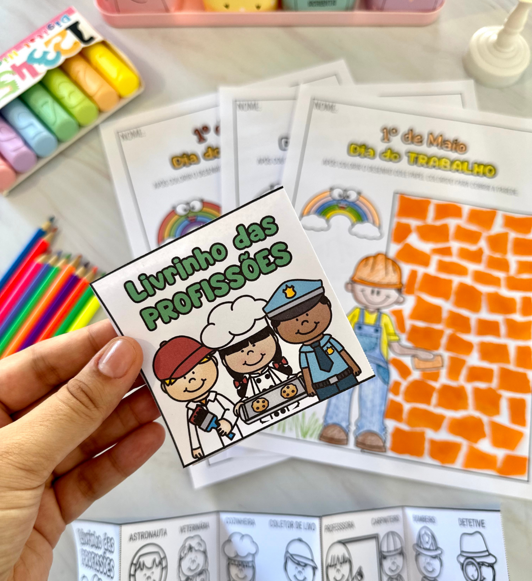 Atividades Dia do Trabalho com Livrinho das Profissões em PDF — amostra 6: Explore as profissões na Educação Infantil com…