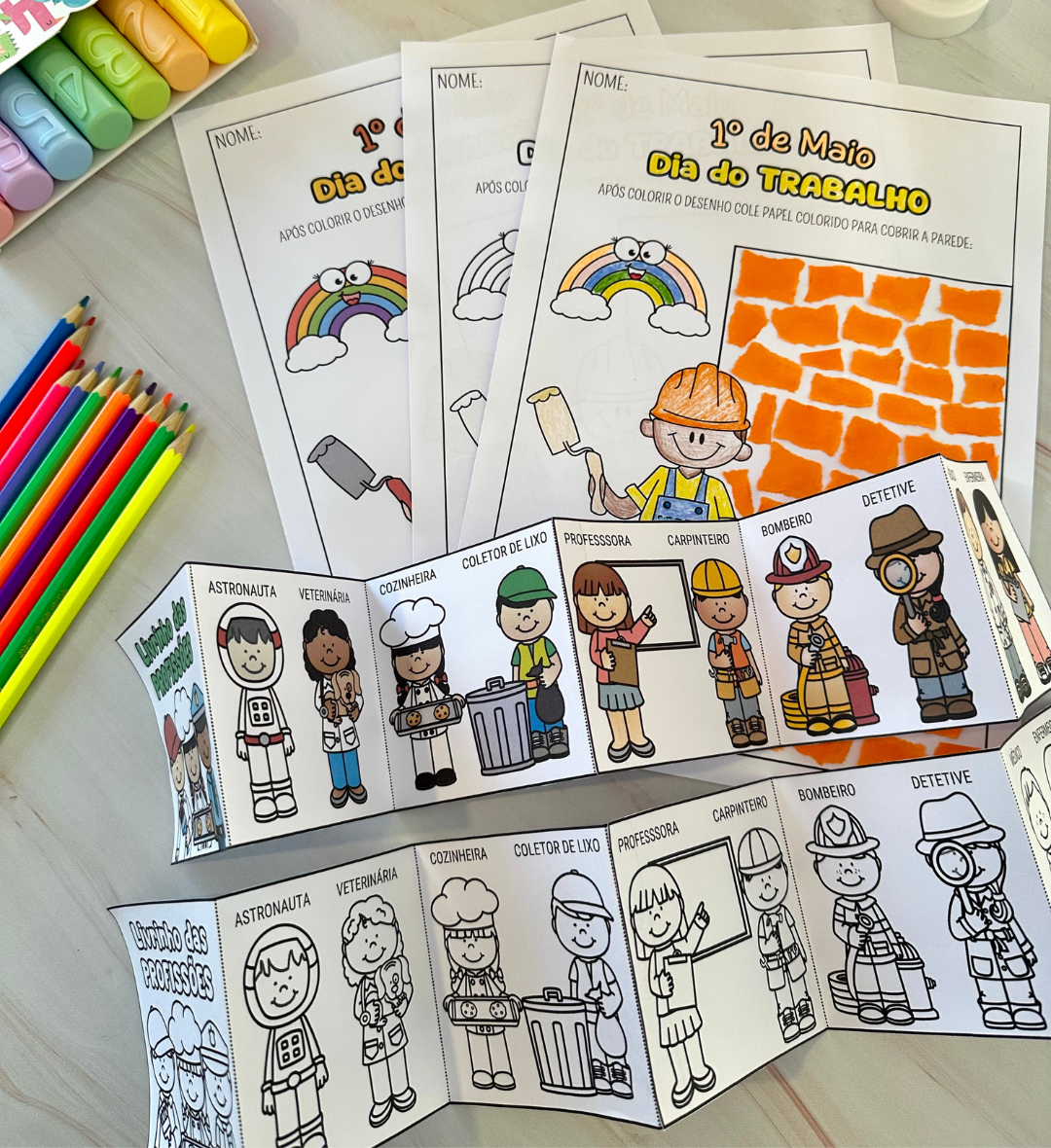 Atividades Dia do Trabalho com Livrinho das Profissões em PDF — amostra 7: Explore as profissões na Educação Infantil com…
