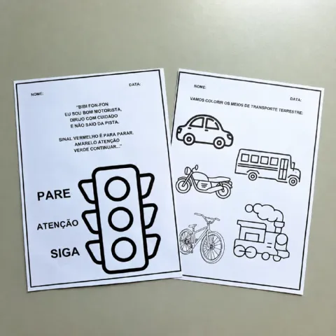 Atividades Dia do Trânsito – Educação Infantil e 1º Ano — amostra 4: Material com 8 páginas de atividades sobre o Dia do…