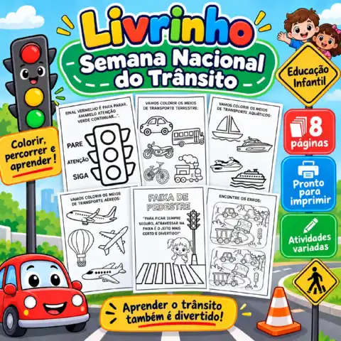Atividades Dia do Trânsito – Educação Infantil e 1º Ano — capa do material