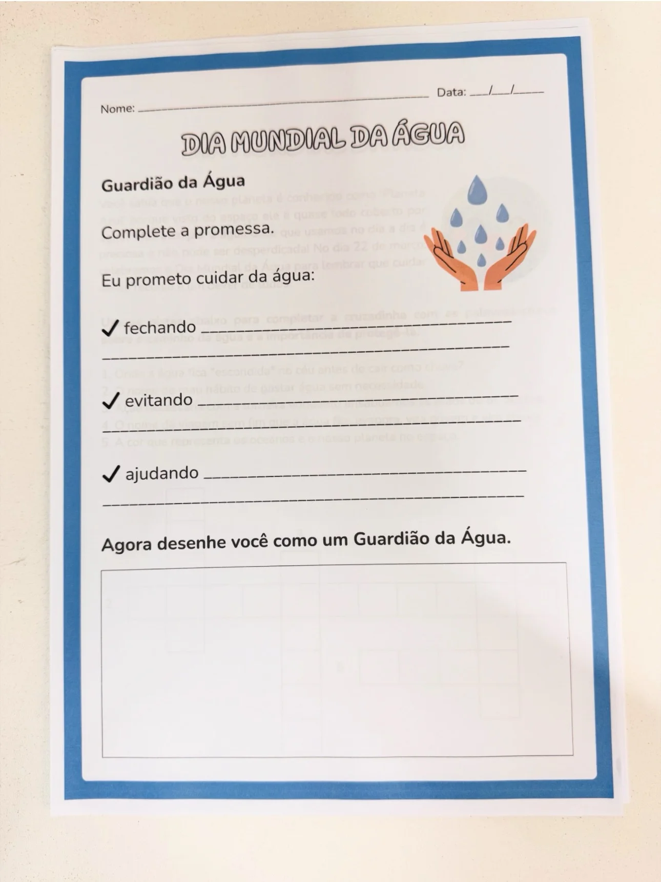 Atividades dia mundial da água fundamental 1 — amostra 4: Atividades – Dia Mundial da Água Este material foi desenvolvido…