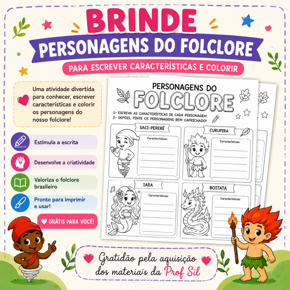 Atividades do Folclore para Anos Iniciais do Ensino Fundamental I — amostra 4: Material para tornar o aprendizado sobre o… Atividades do Folclore para Anos Iniciais do Ensino Fundamental I — amostra 4: Material para tornar o aprendizado sobre o…