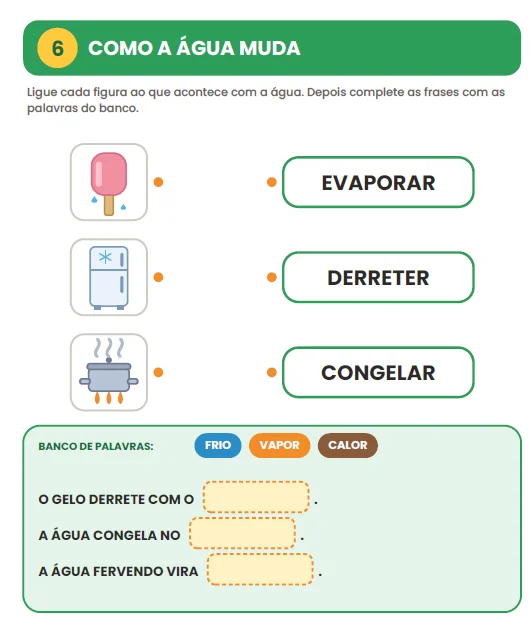 ATIVIDADES: ESTADOS FÍSICOS DA ÁGUA - CIENCIA ANOS INICIAIS — amostra 6: Com este Caderno de Atividades sobre os Estados… ATIVIDADES: ESTADOS FÍSICOS DA ÁGUA - CIENCIA ANOS INICIAIS — amostra 6: Com este Caderno de Atividades sobre os Estados…