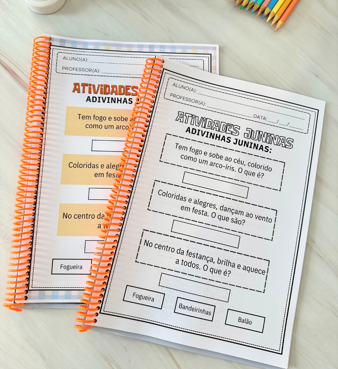 Atividades Festa Junina: apostila em PDF com Lapbook Junino — amostra 7: Trabalhe linguagem, matemática e expressão…