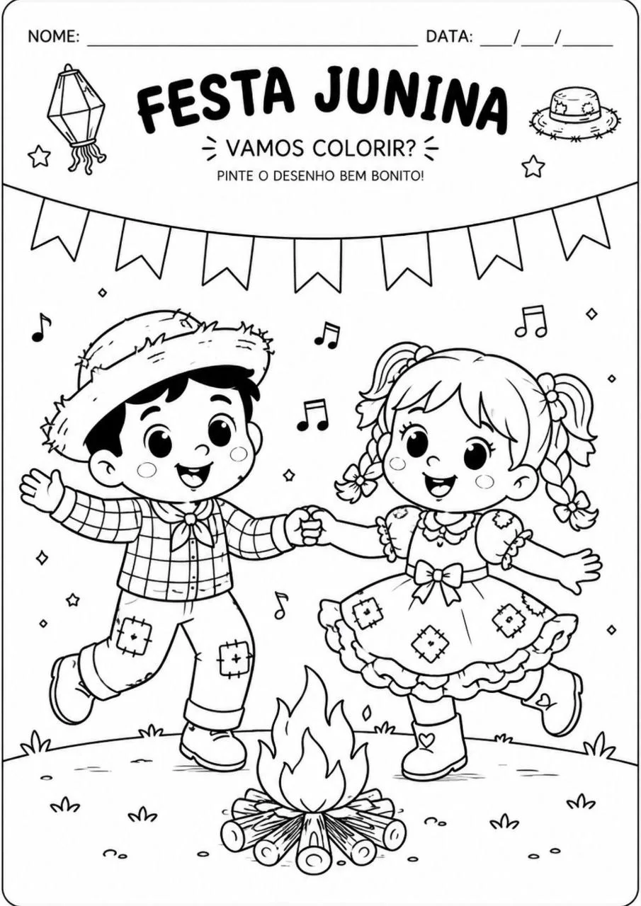 Atividades Festa Junina para Imprimir — amostra 2: Um material encantador e cheio de diversão para trabalhar o tema Festa…