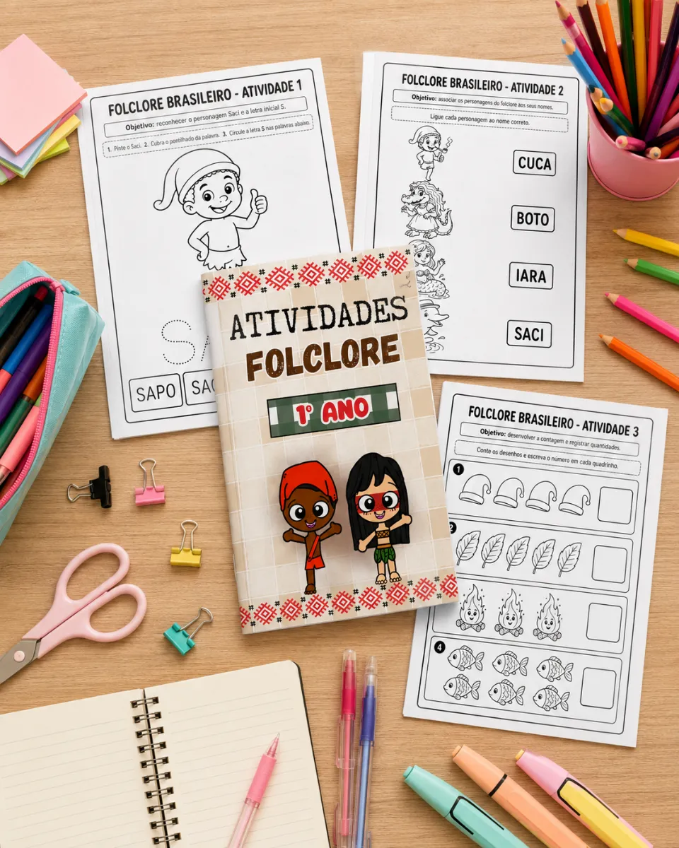Atividades Folclore Brasileiro - 1° ano Ensino Fundamental — amostra 1: Transforme o estudo do folclore brasileiro em uma…