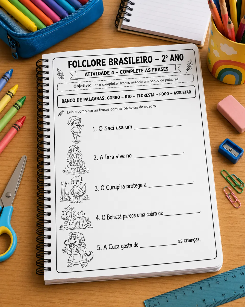 Atividades Folclore Brasileiro - 2° ano Ensino Fundamental — amostra 4: Deixe suas aulas sobre o folclore brasileiro mais…