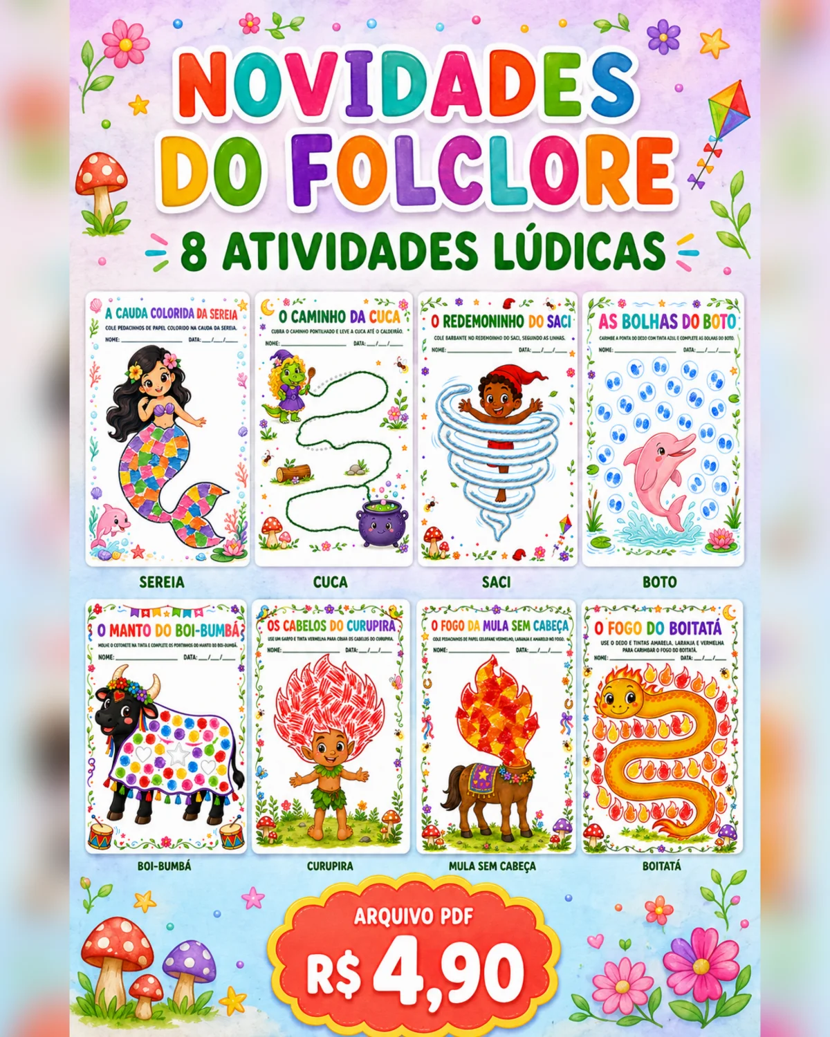 Atividades folclore — capa do material