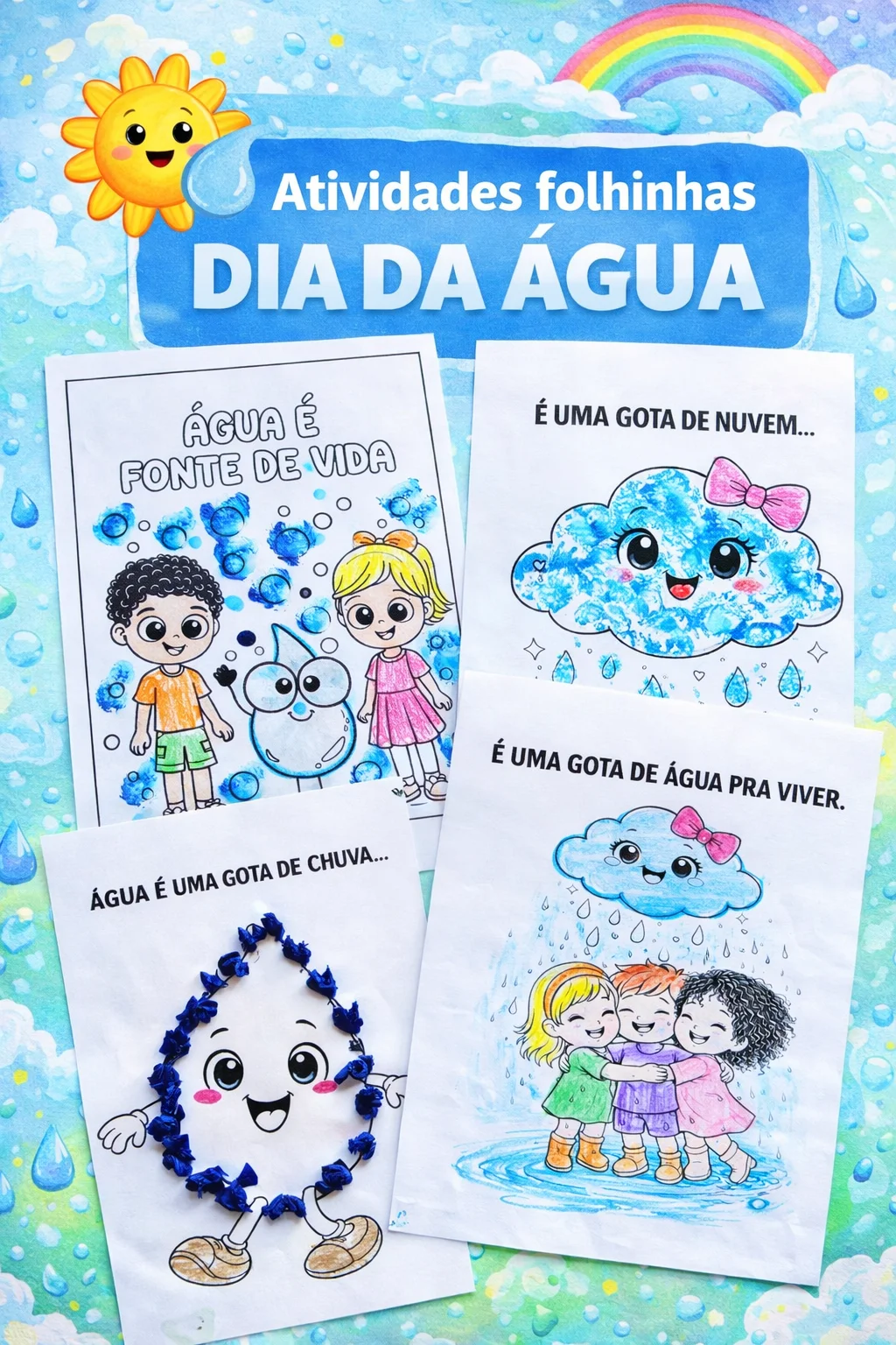 Atividades folhinhas dia da água - Educação infantil — capa do material
